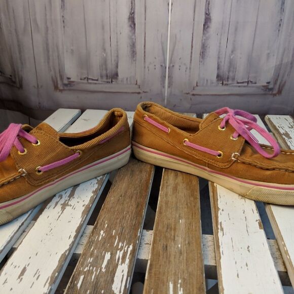 Sperry top-sider sider corduroy pink loafers boats - Picture 2 of 8